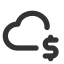 иконка cloud dollar, cloud, облако, dollar, доллар