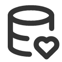 иконки database heart, database, база данных, heart, сердце