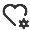 иконка heart cog, heart, сердце, cog