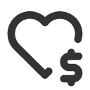 иконка heart dollar, heart, сердце, dollar, доллар