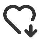 иконка heart down, heart, сердце, down, стрелка