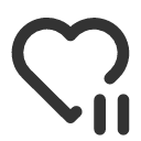 иконка heart pause, heart, сердце, pause, пауза