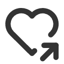 иконка heart share, heart, сердце, share