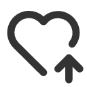 иконка heart up, heart, сердце, up, стрелка вверх