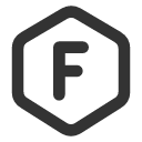иконка hexagon letter f, hexagon, letter, почта