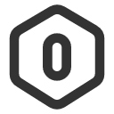 иконка hexagon number 0, hexagon, number