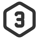 иконка hexagon number 3, hexagon, number
