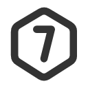 иконки hexagon number 7, hexagon, number