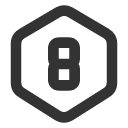 иконка hexagon number 8, hexagon, number