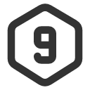 иконка hexagon number 9, hexagon, number