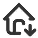 иконка home down, home, дом, down, стрелка