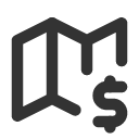 иконка map dollar, map, карта, dollar, доллар