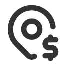иконка map pin dollar, map, карта, pin, кнопка, dollar, доллар