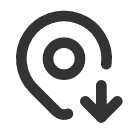 иконка map pin down, map, карта, pin, кнопка, down, стрелка