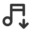 иконка music down, music, музыка, down, стрелка