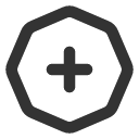 иконка octagon plus, octagon, plus, плюс