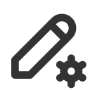 иконки pencil cog, pencil, cog