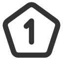 иконки pentagon number 1, pentagon, number