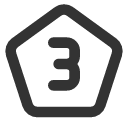 иконки pentagon number 3, pentagon, number