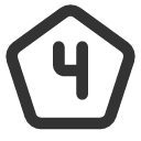 иконки pentagon number 4, pentagon, number