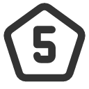 иконки pentagon number 5, pentagon, number