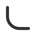 иконки radius bottom left, radius, bottom, стрелка, left