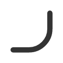 иконка radius bottom right, radius, bottom, стрелка, right