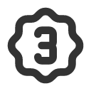 иконки rosette number 3, rosette, number