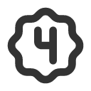 иконки rosette number 4, rosette, number