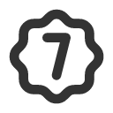 иконки rosette number 7, rosette, number