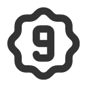 иконки rosette number 9, rosette, number