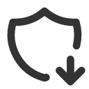 иконки shield down, shield, щит, down, стрелка