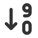 иконка sort descending numbers, sort, descending, numbers
