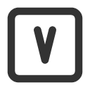 иконка square letter v, square, letter, почта