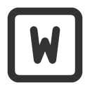 иконка square letter w, square, letter, почта