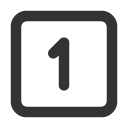 иконки square number 1, square, number