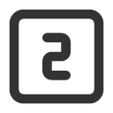 иконки square number 2, square, number