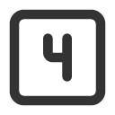 иконки square number 4, square, number