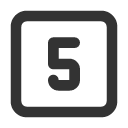 иконки square number 5, square, number