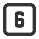 иконки square number 6, square, number