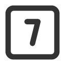 иконки square number 7, square, number