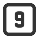 иконки square number 9, square, number