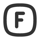 иконка square rounded letter f, square, rounded, letter, почта