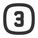 иконка square rounded number 3, square, rounded, number