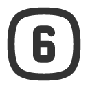 иконка square rounded number 6, square, rounded, number