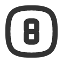 иконки square rounded number 8, square, rounded, number