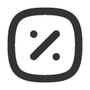 иконка square rounded percentage, square, rounded, percentage