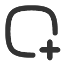 иконка square rounded plus 2, square, rounded, plus, плюс