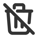 иконка trash off, trash, мусорный бак, off