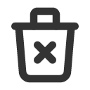 иконка trash x, trash, мусорный бак